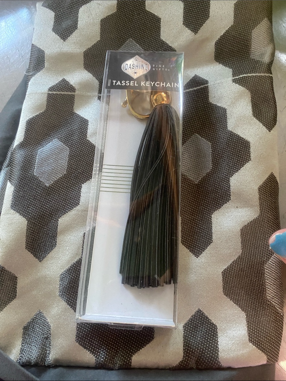 Dashing Fine Gifts Black Tassel Keychain with Gold Hardware